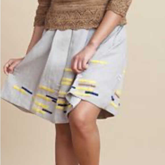 Maeve Skirt Size 6 Khaki, Yellow, Brown Striped - Picture 8 of 9
